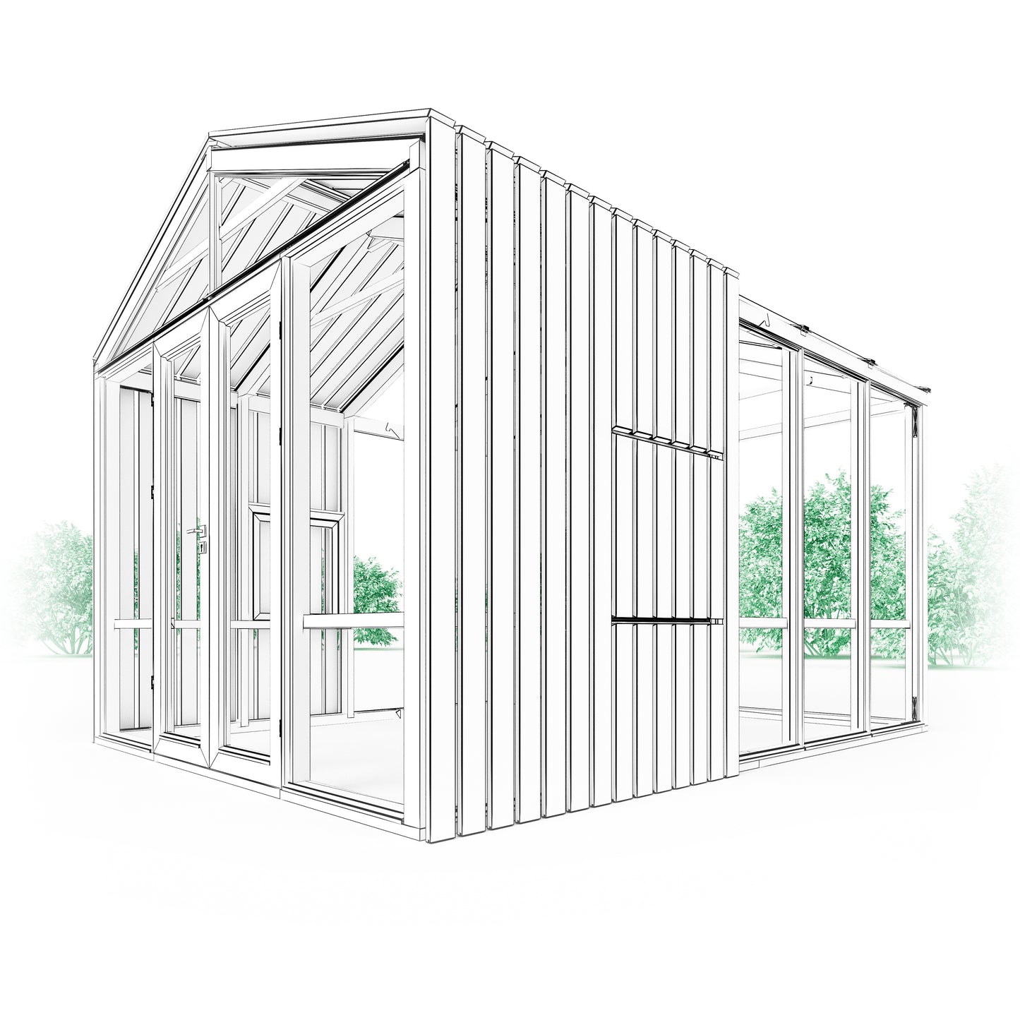 WOODEN greenhouse M1 | PREMIUM